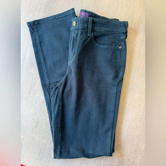 NYDJ Dark Green Marilyn Straight Jeans - Picture 1 of 3